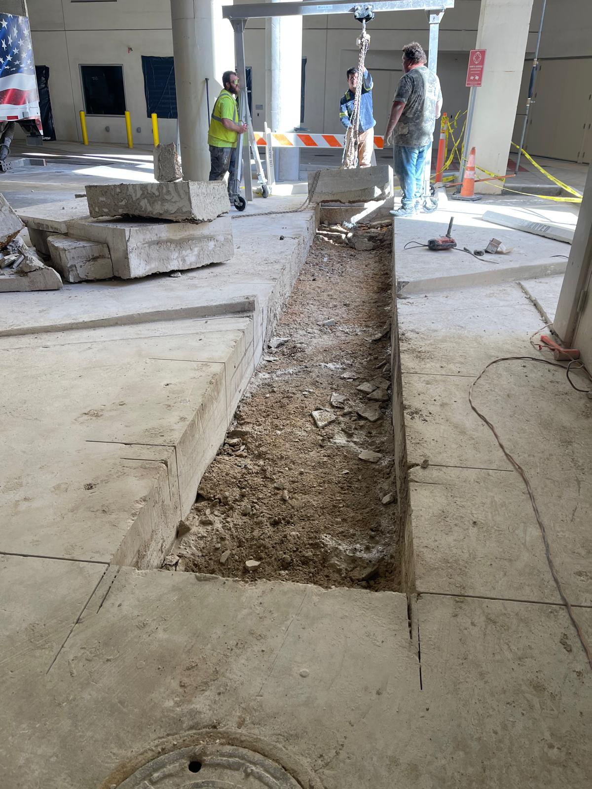 Concrete trench work